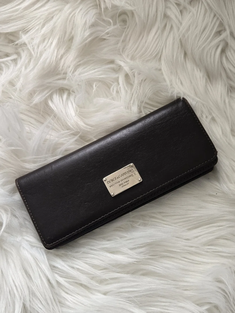 Vintage Dolce & Gabbana Brown Genuine Leather Sunglasses Glasses Case